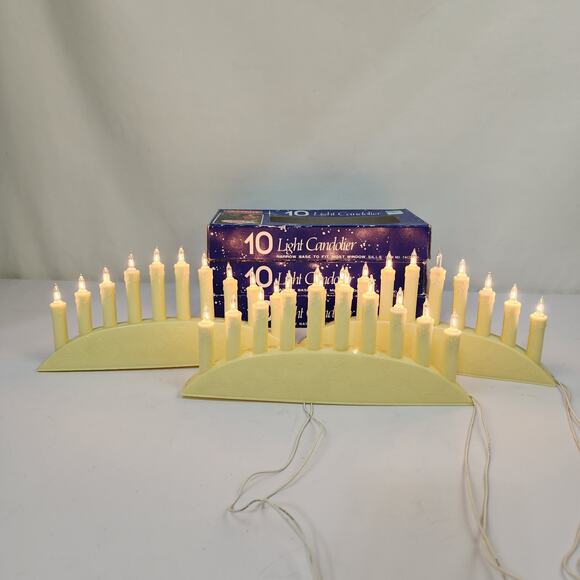 3 JOYBRITE Christmas Mini 10 Light Candoliers for Window Sills Original Boxes - Picture 1 of 8